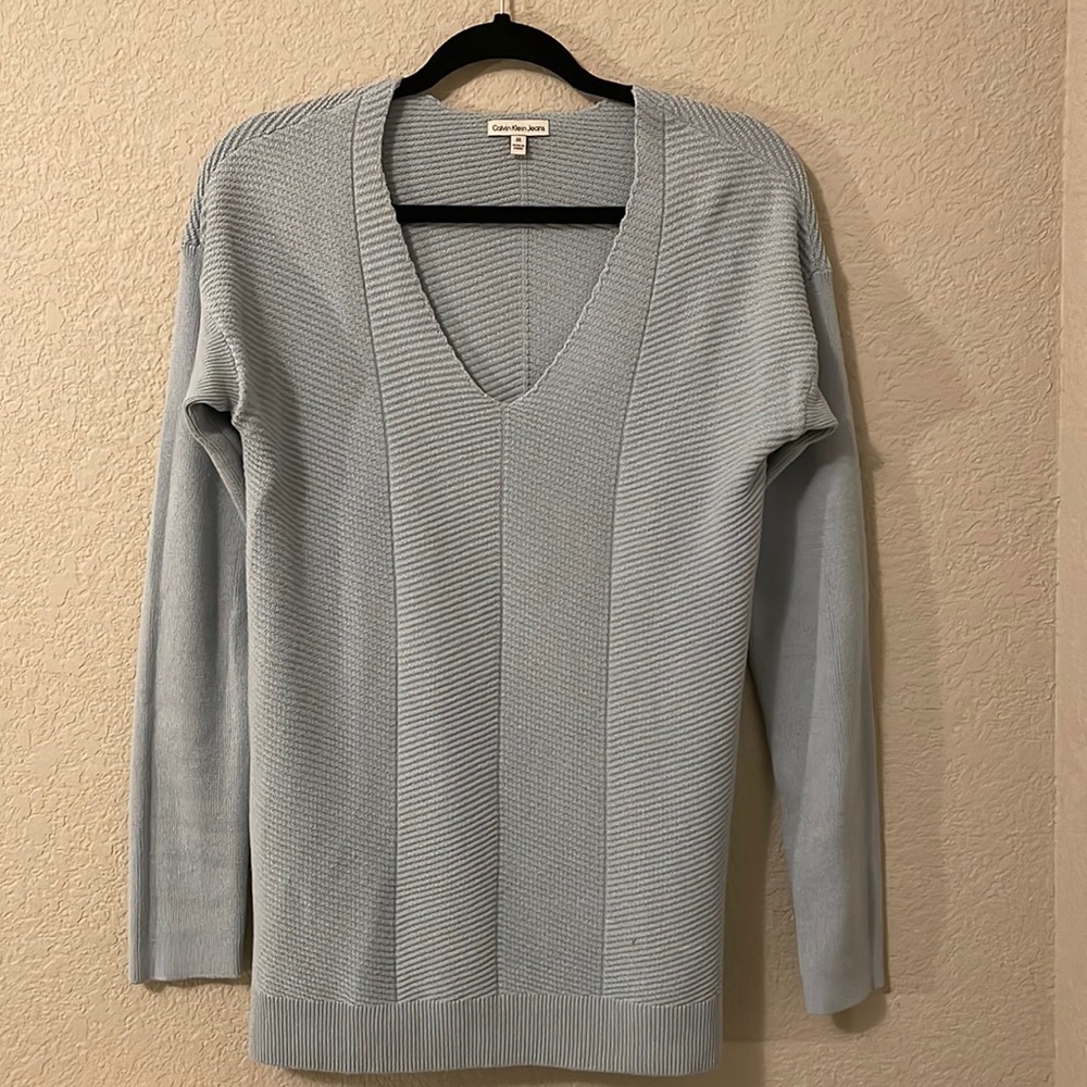 Calvin Klein Jeans light blue V neck sweater